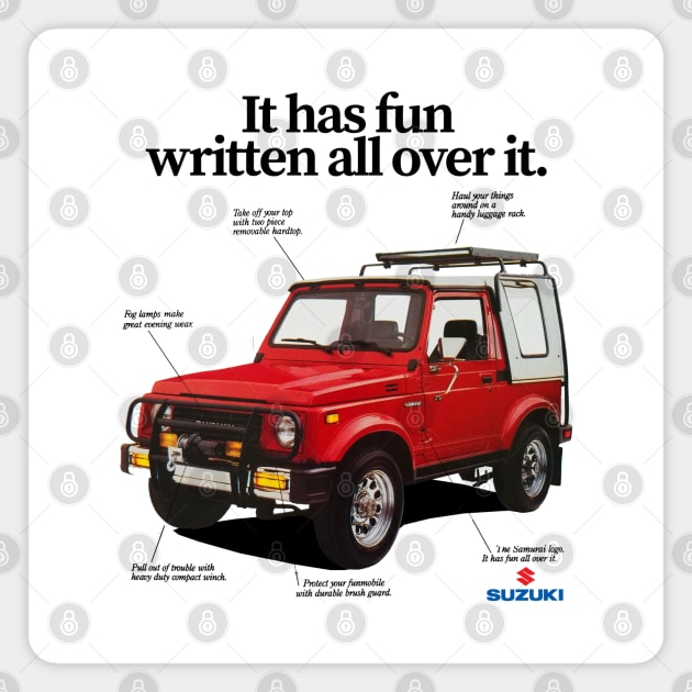 SUZUKI SAMURAI SJ 410 - advert Magnet by Throwback Motors